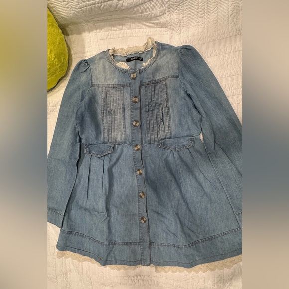 Blue Casual Long Sleeve Bib Collar Dress - Picture 10 of 14